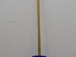 Effortless winter snow removal with a durable blue shovel and sturdy wooden handle.