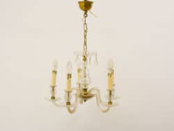 Elegant glass chandelier with crystal accents, perfect for enhancing any rooms decor.