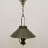 Chic olive green pendant lamp with conical shade, perfect for modern and vintage interiors.