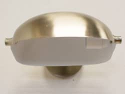 Sleek oval wall lamp with a shiny metallic finish, perfect for modern interiors.