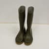 Olive green rubber boots for outdoor activities, offering comfort, waterproofing, and traction.