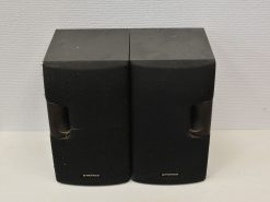 Vintage Pioneer speakers with sleek design, ideal for compact home audio systems.