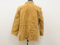 Stylish vintage tan suede jacket size 52, relaxed fit for versatile occasions.