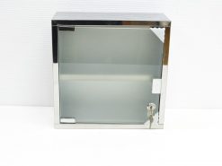 Sleek glass display case with lock for secure and elegant showcasing of valuables.