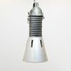 Industrial vintage pendant lamp with ribbed design and conical shade for stylish lighting.