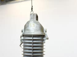 Vintage Philips hanging lamp with ribbed design for an industrial-chic home decor style.