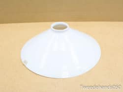 Vintage white conical lampshade for elegant, ambient lighting in any home decor.