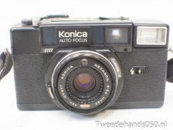 Vintage Konica camera with 35mm lens, perfect for analog photography enthusiasts and collectors.