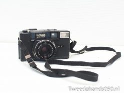 Classic vintage Konica autofocus camera for film photography enthusiasts and collectors.