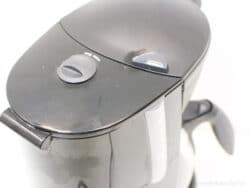 Stylish black electric kettle with ergonomic handle and water level indicator for effortless boiling.