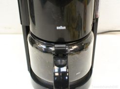 Sleek Braun coffee maker with glass carafe, perfect for brewing fresh coffee at home.