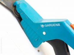 Ergonomic blue Gardena pruning shears for comfortable and stylish gardening experiences.