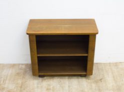 Rustic wooden shelf with open compartments for stylish organization in any home decor.