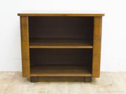 Vintage wooden shelf cabinet with open shelves for stylish storage and display.