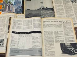 Vintage magazines on child safety and technology, showcasing history and cultural insights.