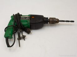 Ergonomic black and green Hitachi drill, designed for durability and precision in DIY projects.