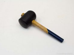 Durable rubber mallet with wooden handle, ideal for precision striking in woodworking projects.