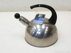 Stylish 2L stainless steel kettle with whistle and ergonomic handle for efficient boiling.