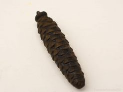 Handcrafted bronze pine cone sculpture with realistic scales for elegant home decor.