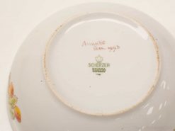 Vintage Scherzer Bavaria bowl, hand-painted with fruits, inscribed Annette from 1923.