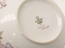 Elegant Scherzer Bavaria porcelain dish, 1996, features personal inscription and intricate floral designs.