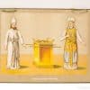 Two priests in ornate robes stand beside a golden altar, symbolizing reverence and spirituality.