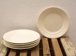 Elegant creamy white ceramic plates set for stylish dining and everyday use.