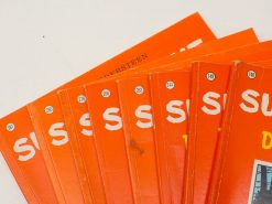 Vintage Suske en Wiske comic books set with vibrant orange covers, issues 148 to 281.