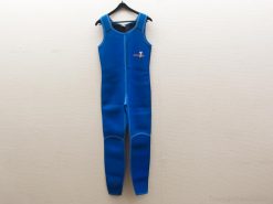 Blue wetsuit for water sports adventures, perfect for diving, snorkeling, and surfing activities.