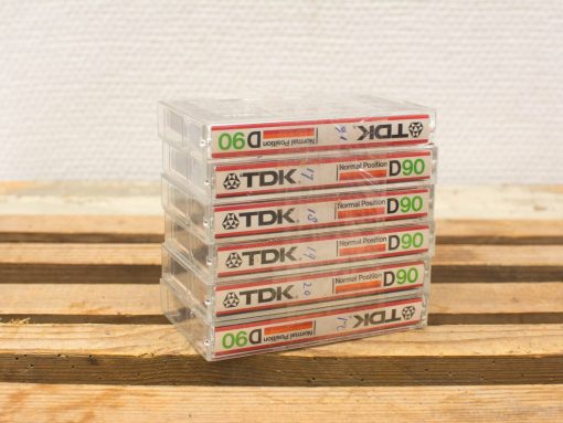 Vintage TDK D90 cassette tapes, perfect for personal recordings and nostalgic music collections.