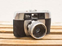 Vintage Halina Paulette camera from 1965 with stylish silver finish and retro charm.