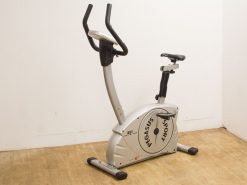 Sleek stationary exercise bike for home workouts with adjustable seat and ergonomic handlebars.