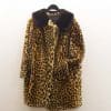 Luxurious leopard-print faux fur coat for women, stylish and versatile for any occasion.