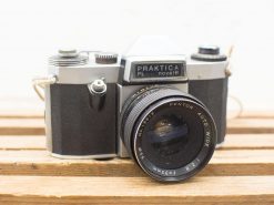 Classic vintage Praktica PL Nova I B camera with 35mm lens, ideal for photography enthusiasts.