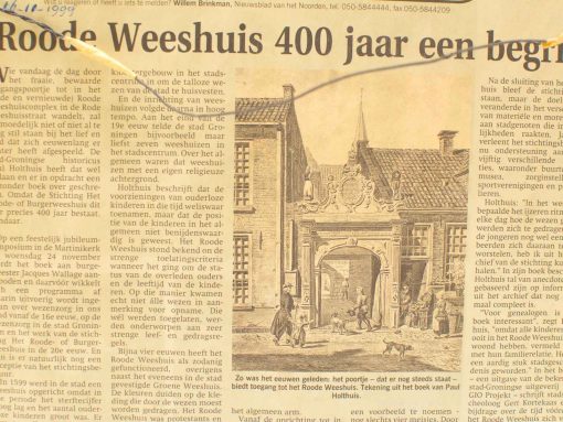 400 years of the Roode Weeshuis: Celebrating its legacy and community impact in Groningen.