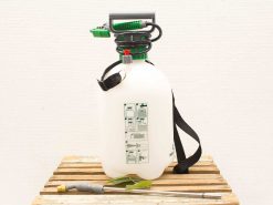 Ergonomic 5L garden sprayer with flexible hose for efficient plant watering and pesticide application.