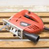 Ergonomic red jigsaw by Ceed, featuring a blue blade for precise cutting performance.