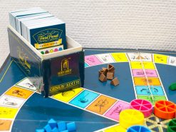 Classic Trivial Pursuit Genus Editie game with vibrant board and colorful pieces for fun trivia nights.