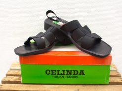 Stylish black Celinda sandals for women, blending comfort with Italian fashion elegance.