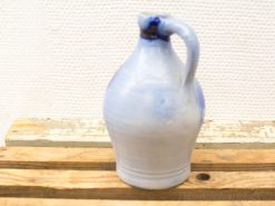 Elegant pale blue ceramic jug, ideal for wine or water, beautifully handcrafted and vintage.