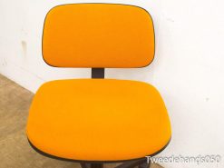 Vibrant orange ergonomic office chair with padded seat and backrest, perfect for modern workspaces.