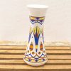 Colorful geometric decorative vase perfect for vintage collections and elegant home decor.