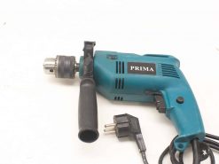 Versatile blue Prima electric drill with ergonomic design and keyless chuck for easy bit changes.