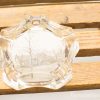 Elegant vintage octagonal glass ashtray with etched winter landscape, perfect for decor or collection.