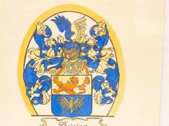 Colorful coat of arms of the Buining family featuring a lion and intricate designs.