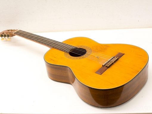 Stunning vintage acoustic guitar with unique woodwork and classic design details.