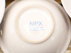 Ceramic NPX bowl with glossy finish, microwave and dishwasher safe, perfect for everyday use.