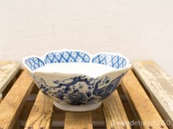 Elegant porcelain bowl with blue floral patterns, showcasing exquisite craftsmanship and traditional design.