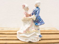 Elegant 18th-century porcelain couple figurine, showcasing timeless romance and intricate craftsmanship.