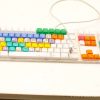 Colorful specialized keyboard for creative professionals, ideal for video editing and audio production.